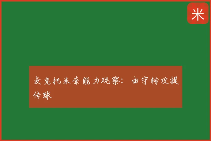 麦克托米奈能力观察：由守转攻提传球